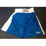 Boxing Conor Benn signed Lonsdale Boxing shorts, Conor Nigel Benn (born 28 September 1996) is a