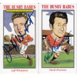 MAN, UNITED 2000s: Autographed modern trade cards from a Busby Babes set by Philip Neill in 2001,