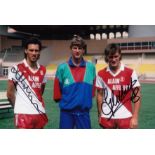 MONACO 1987: Autographed 6 x 4 photo, depicting Monaco's new signings MARK HATELEY and GLENN