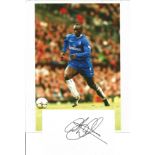 Football Jimmy Floyd Hasselbaink signature piece includes signed 5x3 white card and a 10x8 colour