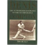 Cricket Denis Compton signed hardback book The Authorized Biography first edition signed on the