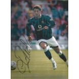 Football Cristiano Ronaldo signed 12x10 colour photo image has a grainy affect signature not