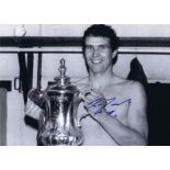 RON YEATS 1965: Autographed 16 x 12 photo, depicting Liverpool captain RON YEATS posing with FA