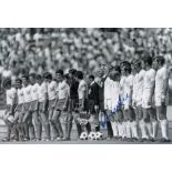 FRANCIS LEE 1970: Autographed 12 x 8 photo, depicting England players including midfielder FRANCIS