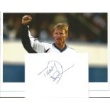 Football Teddy Sheringham signature piece includes signed 6x4 album page and a 10x8 colour photo