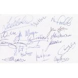 MAN UNITED 1940 - 90s: Autographed Index Card measuring 20 x 12 cms it has been signed by DOWNIE,