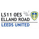 Football Samuel Saiz signed Leeds United Elland Road LS11 0ES Commemorative metal road sign,