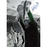 Football Phil Parkes signed 14x10 colourised photo pictured with the FA Cup after West Ham winning