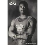 Olympics Leroy Burrell signed 6x4 black and white promo photo of the Gold Medallist in the Mens