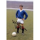 WILLIE HENDERSON 1964: Autographed 6 x 4 photo, depicting Rangers winger WILLIE HENDERSON striking a