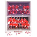 Football Manchester United European Cup Winners 1968 multi signed montage print signatures include