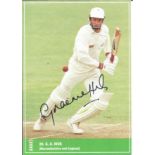 Cricket Graeme Hick signed 6x4 colour post card photo. Good Condition. All autographs are genuine