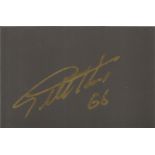 Football Sir Geoff Hurst signed 6x4 black card. Good Condition. All autographs are genuine hand