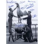 TOTTENHAM 1934: Autographed 16 x 12 photo, depicting Tottenham's nine foot high cockerel (which