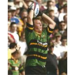 STEVE THOMPSON signed Northampton Saints Rugby 8x10 Photo. Good Condition. All autographs are