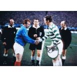 BILLY McNEILL 1970: Autographed 16 x 12 photo, depicting Celtic captain BILLY McNEILL shaking