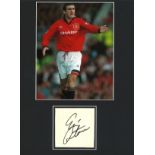 Football Eric Cantona 16x12 mounted signature piece includes signed album page and colour photo