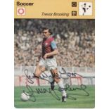 TREVOR BROOKING 1979: Autographed Recontre Sportscaster card issued in 1979, superbly produced large