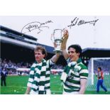 CELTIC 1985: Autographed 16 x 12 photo, depicting Celtic's goalscorers FRANK McGARVEY and DAVIE