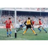 TREVOR FRANCIS 1982: Autographed 12 x 8 photo, depicting England's TREVOR FRANCIS scoring the