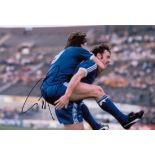 PAUL MARINER 1981: Autographed 12 x 8 photo, depicting Ipswich Town's PAUL MARINER jumping all