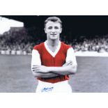 TOMMY DOCHERTY 1958: Autographed 16 x 12 photo, depicting Arsenal right-half TOMMY DOCHERTY posing