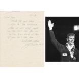 LYNN DAVIES 1964: Autographed letter to a collector, together with an 8 x 6 photo depicting Davies