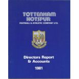 Tottenham Hotspur directors report and accounts booklet dated 1981. Good Condition. All autographs