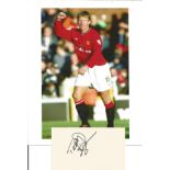 Football Teddy Sheringham signature piece includes signed 5x3 album page and a 10x8 colour photo