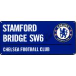 Football Timo Werner signed Stamford Bridge SW6 Chelsea Football Club commemorative metal road sign.