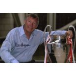 Football Sir Alex Ferguson signed 12x8 colour photo pictured with the champions league trophy