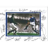 Football Everton legends multi signed 16x12 Dixie Dean print 17 Goodison park greats signatures