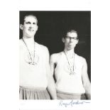 Olympics Roger Jackson signed 6x4 black and white photo of the gold medallist in the Coxless pairs