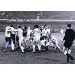 FRANCIS LEE 1975: Autographed 16 x 12 photo, depicting FRANCIS LEE of Derby County and Norman Hunter