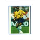 Football Rivaldo signed 14x12 mounted colour photo pictured in action for Brazil, Rivaldo Vítor