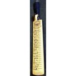 Cricket Gloucestershire County Cricket Club signed bat 22 signatures includes John Lewis, Alex