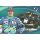 Motor Racing Felipe Massa signed 6x4 Sauber Petronas promo card. Good Condition. All autographs