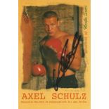Boxing Axel Schulz signed 6x4 colour promo photo, Axel Schulz (born 9 November 1968) is a German