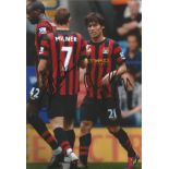 Football James Milner and David Silva signed 12x8 colour photo pictured while playing for Manchester