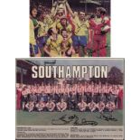 SOUTHAMPTON 1976: Autographed cutting measuring 20 x 14 cms, depicting Southampton players