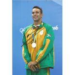 Olympics Chad Le Clos signed 6x4 colour photo of the Gold and triple Silver medallist in the 100m