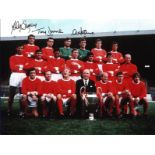 Football Manchester United 1968 European Cup Winners multi signed 16x12 colour team photo signed