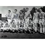 Football Celtic FC Lisbon Lions multi signed 16x12 black and white photo 9 signatures includes Billy