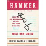 Football Frank Lampard Snr signed vintage programme West Ham United v Reipas Lahden (Finland)