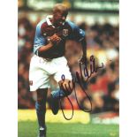 Football Dion Dublin signed 12x8 colour magazine photo pictured in action for Aston Villa. Good