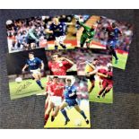 Football collection 8 signed colour photos signatures include Tony Cottee, Jason McAteer, Tony
