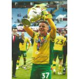 Football Max Aarons signed 12x8 colour photo pictured with the League Championship trophy while
