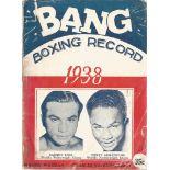 BANG BOXING RECORD 1938 Softcover Record Book. Good Condition. All autographs are genuine hand