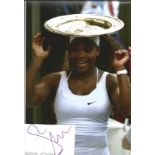 Tennis Serena Williams signature piece includes signed white card and 12x8 colour photo. Good