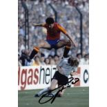 KARL-HEINZ FORSTER 1982: Autographed 6 x 4 photo, depicting West Germany's draw with Spain in the